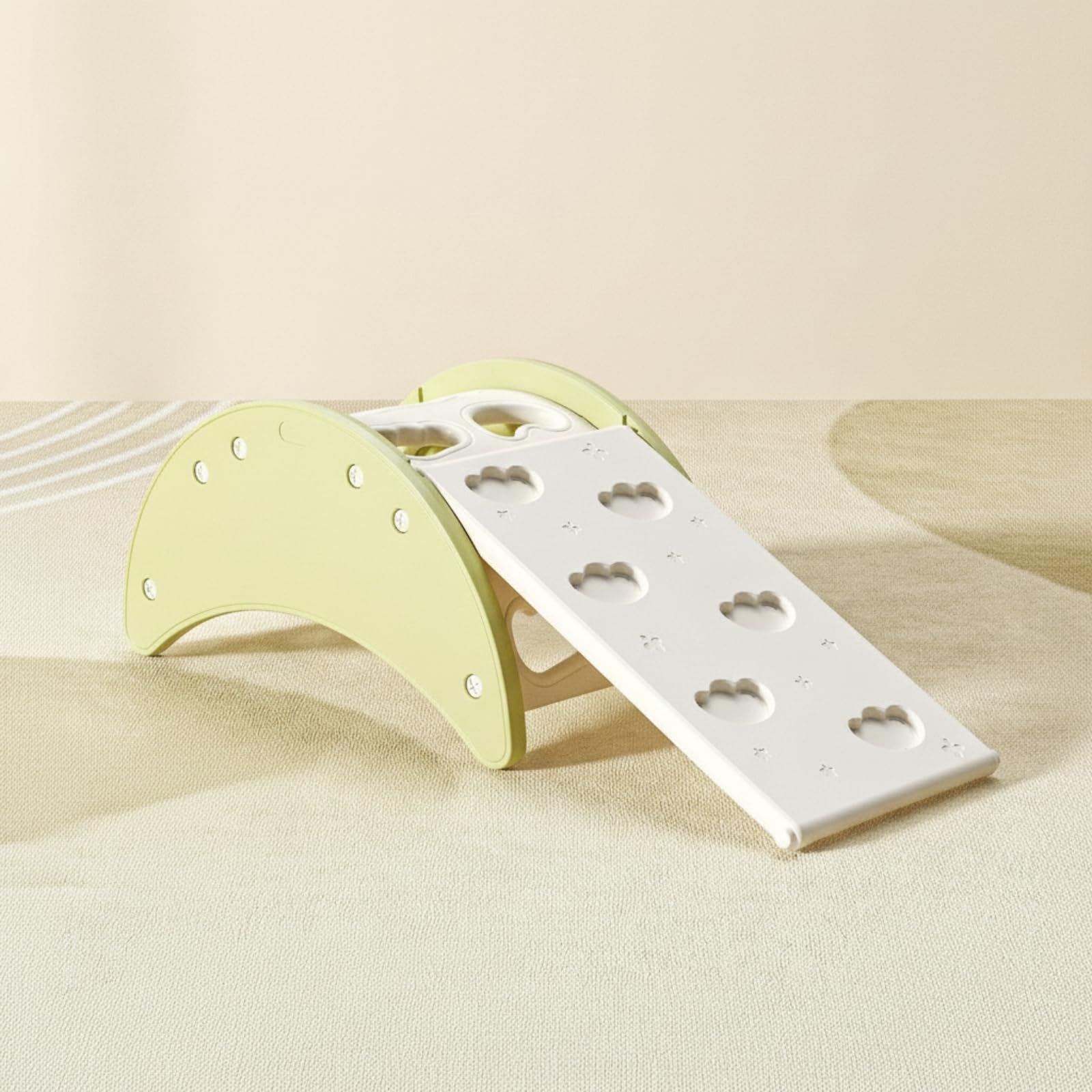 Arco Montessoriano Multifunzionale Dondolo in Legno Sicuro Giocattolo per Neonati, Giallo, style to 6
