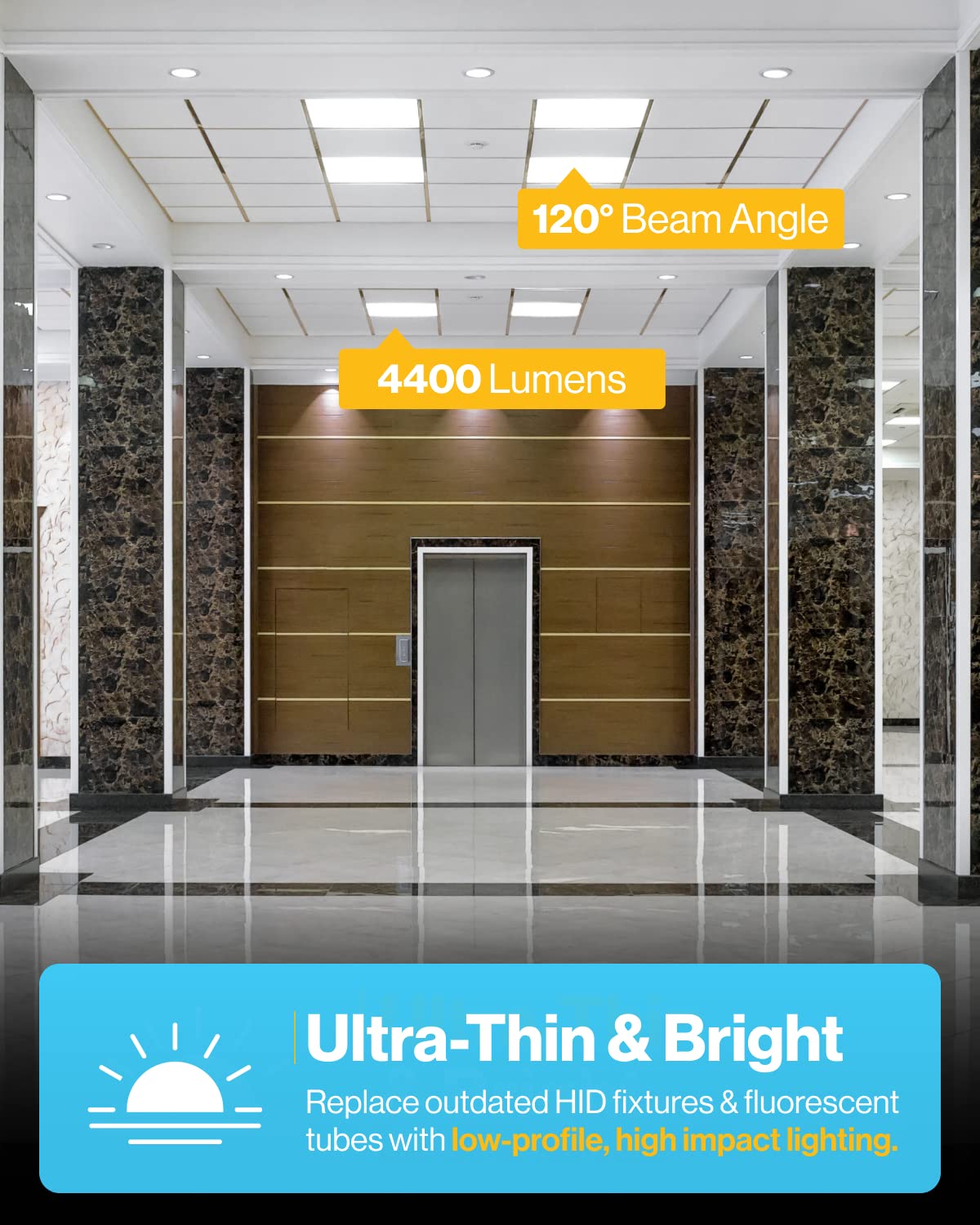 Sunco 2x2 LED Flat Panel Light, Selectable Color Temperature 4000K/5000K/6000K, 40W Dimmable 0-10V, 4400 LM, Dustproof Back-Lit Drop Ceiling Troffer Replacement Light Fixture ETL 6 Pack