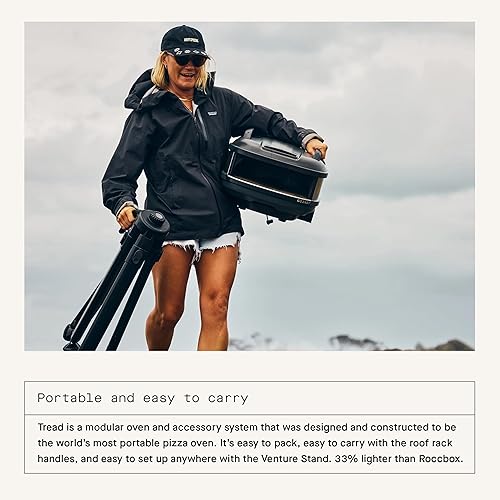 Miniatura 2 de Gozney Tread - Horno de pizza portátil, color negro hueso, hace pizzas de 12 pulgadas, revolucionario quemador de gas lateral, calentamiento rápido,