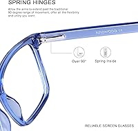 Vista 2 de ANDWOOD Gafas de bloqueo de luz azul para hombres y mujeres, filtro de computadora, marco grande, bloqueador de luz azul, antirayos azules, ligeros