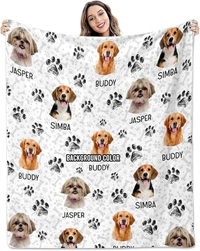 Miniatura 5 de Pamaheart Sube tu manta de fotos para perro, gato, mascota con foto personalizada, manta de perro y gato, manta de fotos, manta de Navidad de perro