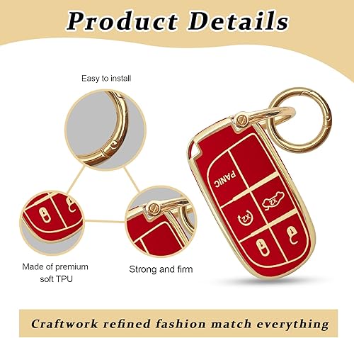 Miniatura 10 de Funda para llavero Jeep funda de llavero de protección completa suave accesorios de coche para hombres niñas mujeres compatible con Jeep Smart Key 3
