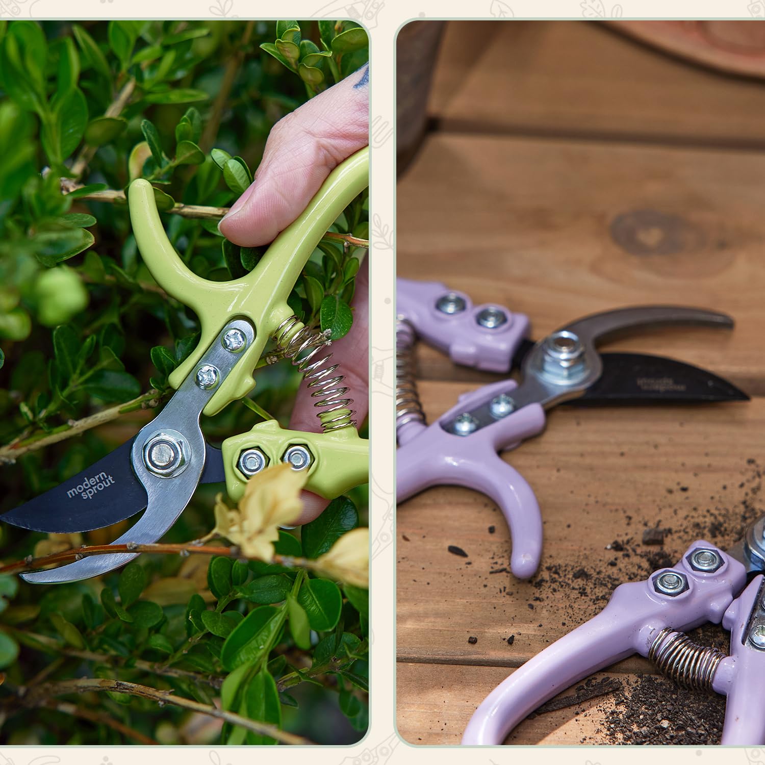 Modern Sprout Hand Pruners - Bypass Scissors for Gardening -6 Modern Sprout Hand Pruners - Bypass Scissors for Gardening -6