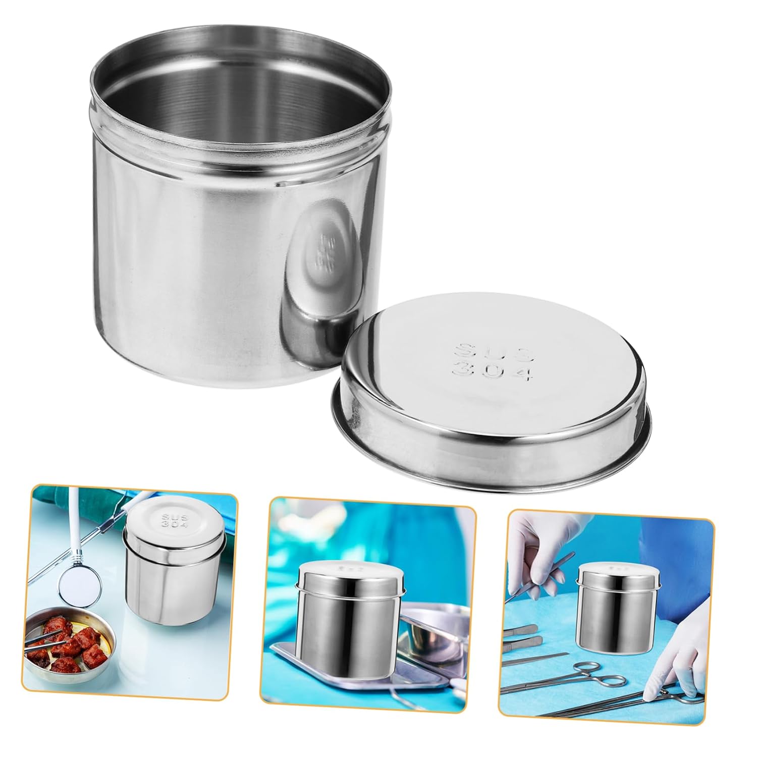 1pc Stainless Steel Ointment Jar Storage Can for Dressing and Gauze Lightweight Container for Salon and Home Use