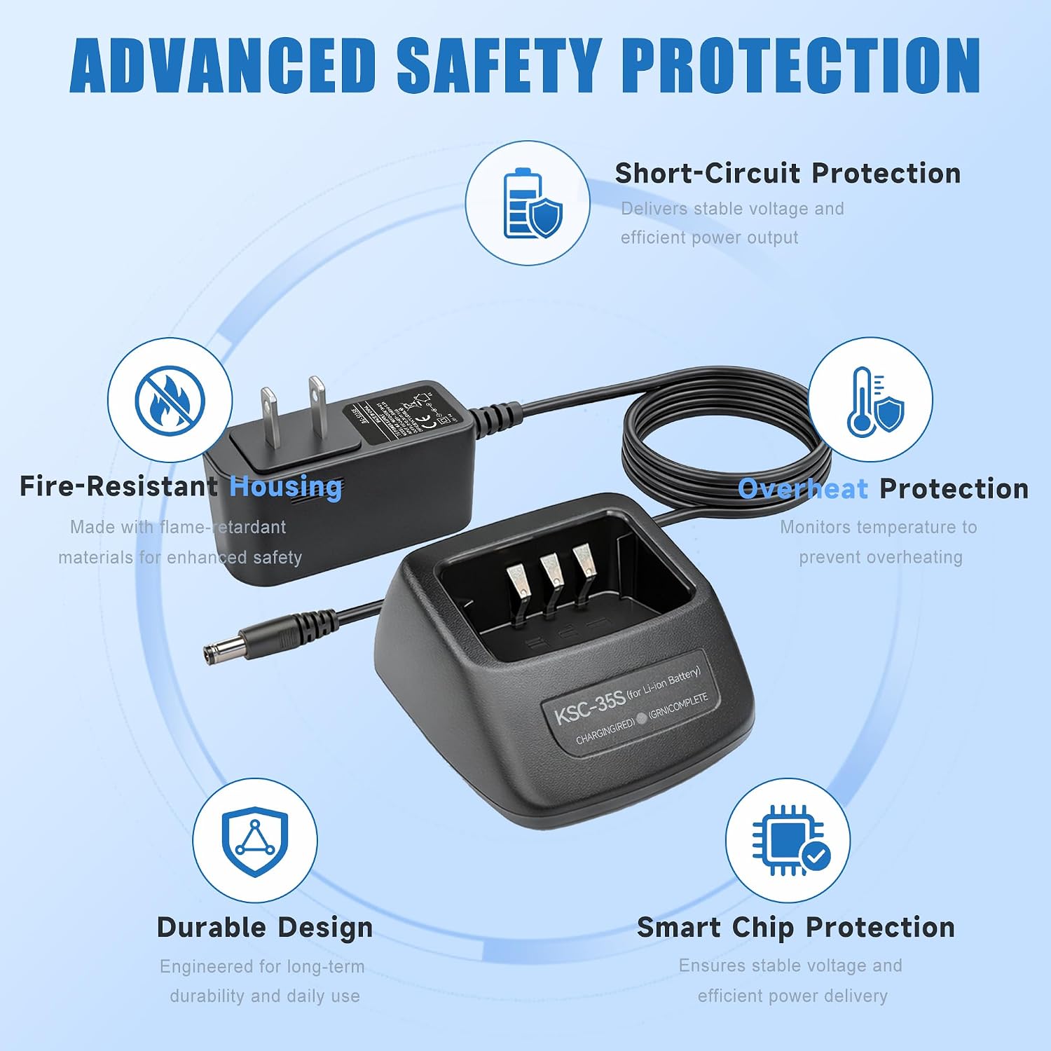 KSC-35S Rapid Charger Compatible wiith Kenwood TK-2400 TK-3400 2-Way Radio image 3