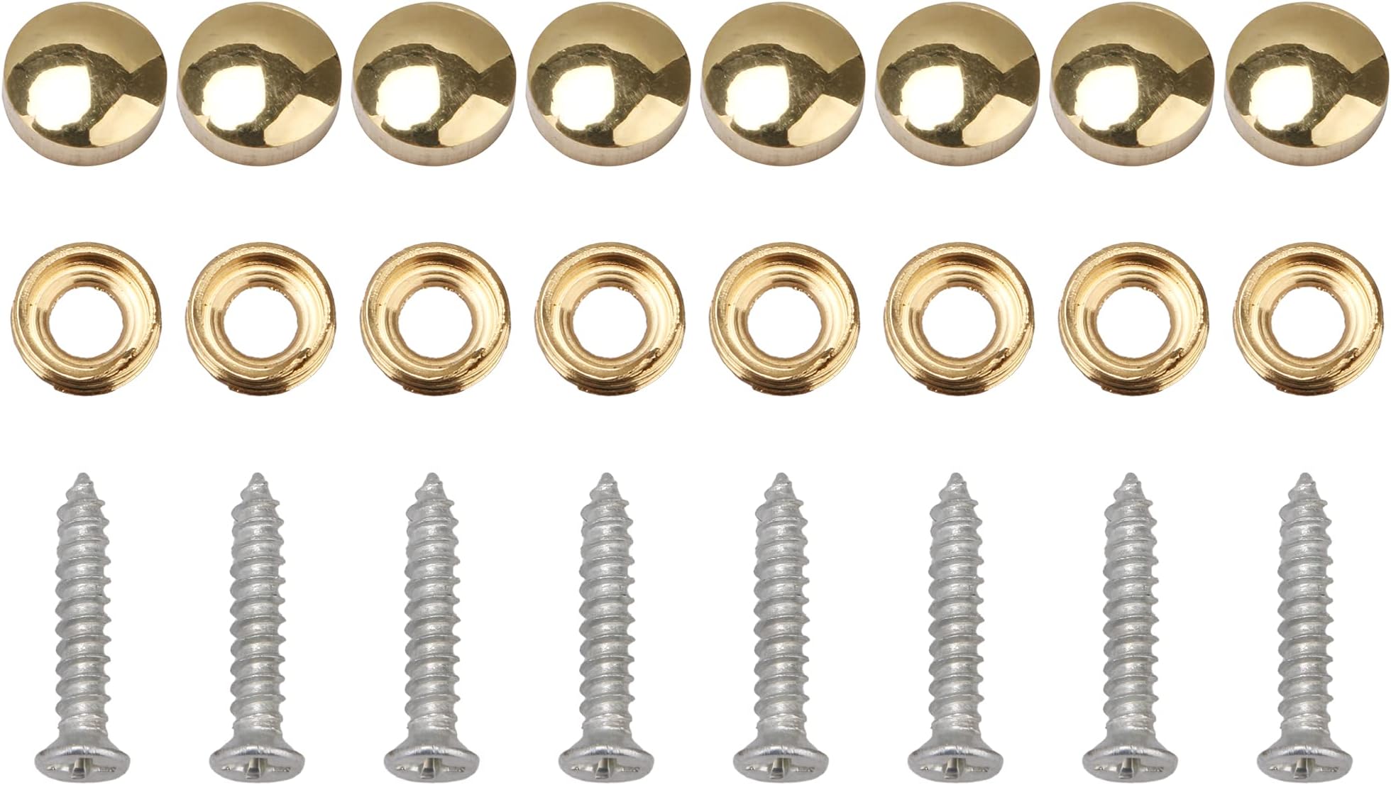 8 Pcs 12mm Dia Brass Mirror Screws with Decorative Cap Cover Nut,Golden Finish (Cap Diameter 9.3mm)