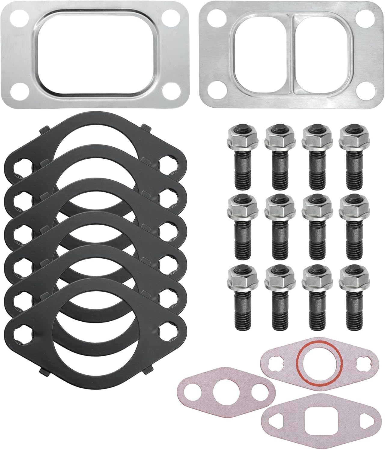 Exhaust Manifold Gaskets Kit with Studs Nuts for Dodge for Cummins 5.9L 6.7L 24V 1998-2019 Replace 1045986 1045985 1045987