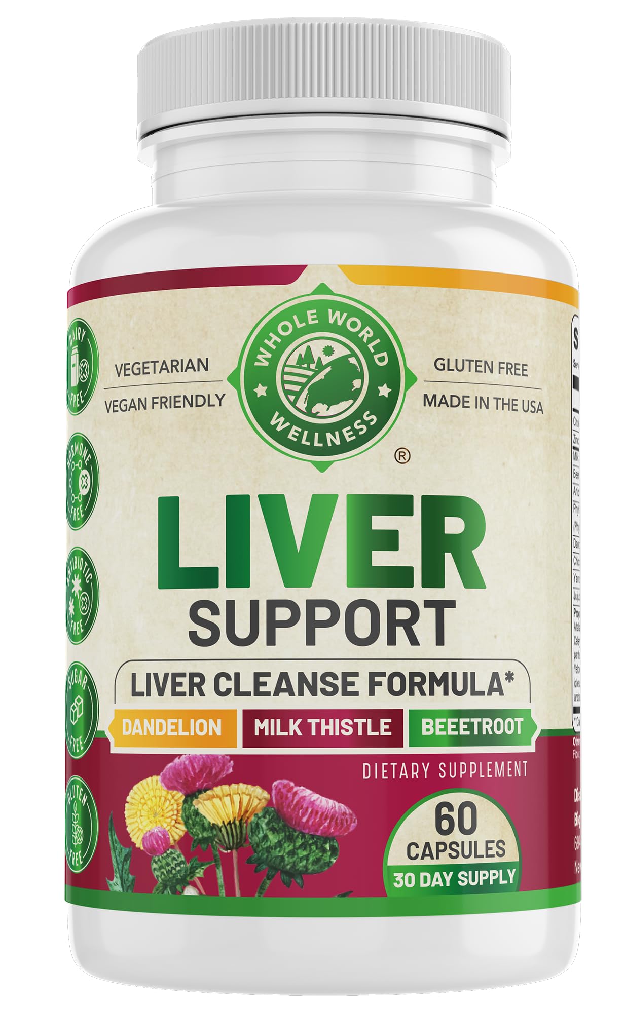 Advanced Liver Cleanse Detox & Repair Formula with Milk Thistle. Liver Detox & Support Supplement for Men & Women, USA Made. Liver Repair & Detox Support, 512mg 60 Count (Pack of 1)