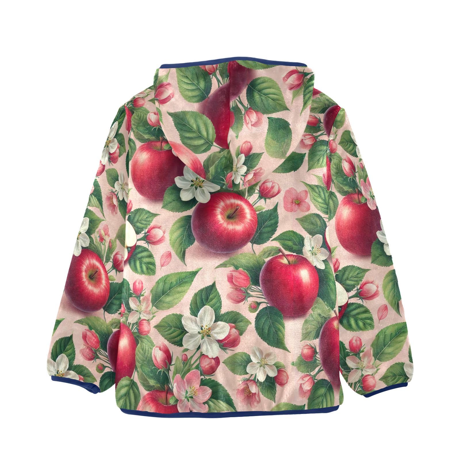CHIFIGNO Blossoming Apples Beautiful Flowers Girls Boys Zip up Hoodie Kids Hoodie with Pockets Printed Fleece Jacket for Toddler and Kids, 5T