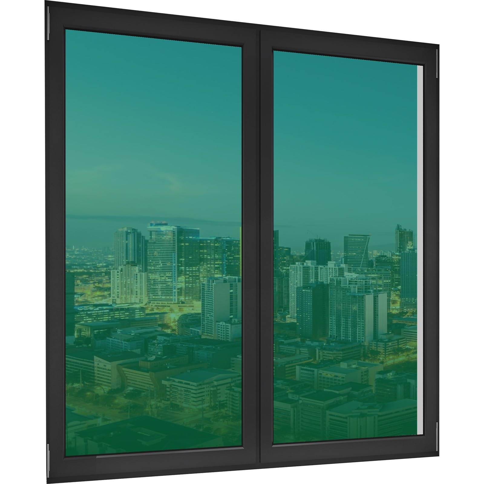 Window Tint Film 45 x 600 cm Anti Glare Sun Blocker UV Heat Reflective One Way Mirror Window Film Self Adhesive for House Office, Green