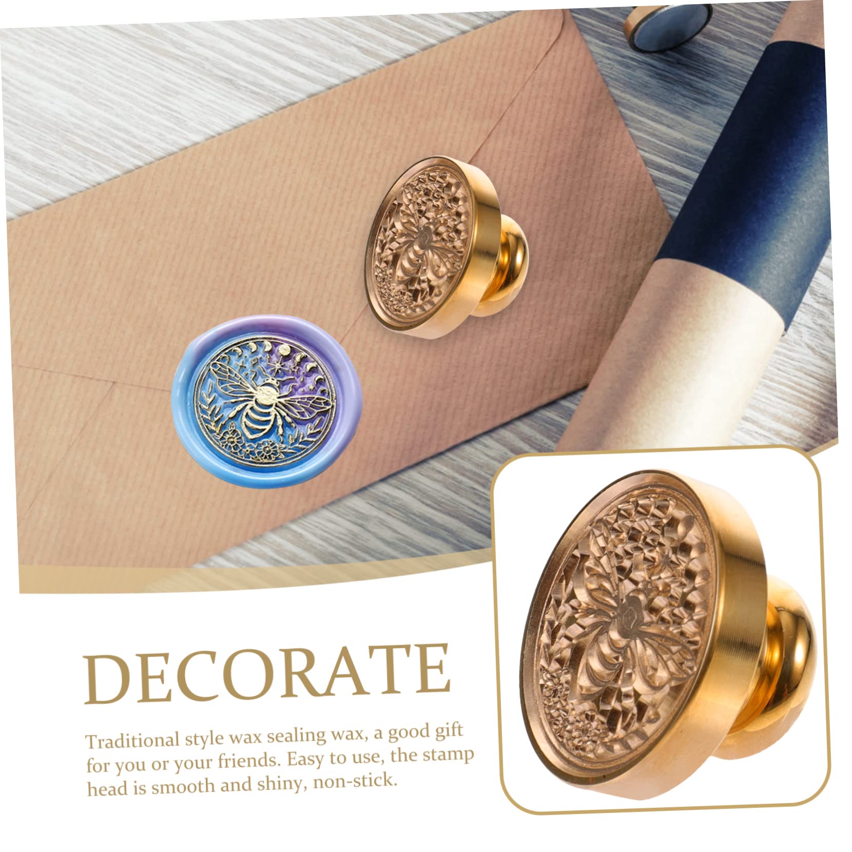 Lurrose 5 Pezzi Timbro Di Sigillo Di Invito Con Motivo Ape Timbro Di Sigillo in Rame Timbro Decorativo Rimovibile