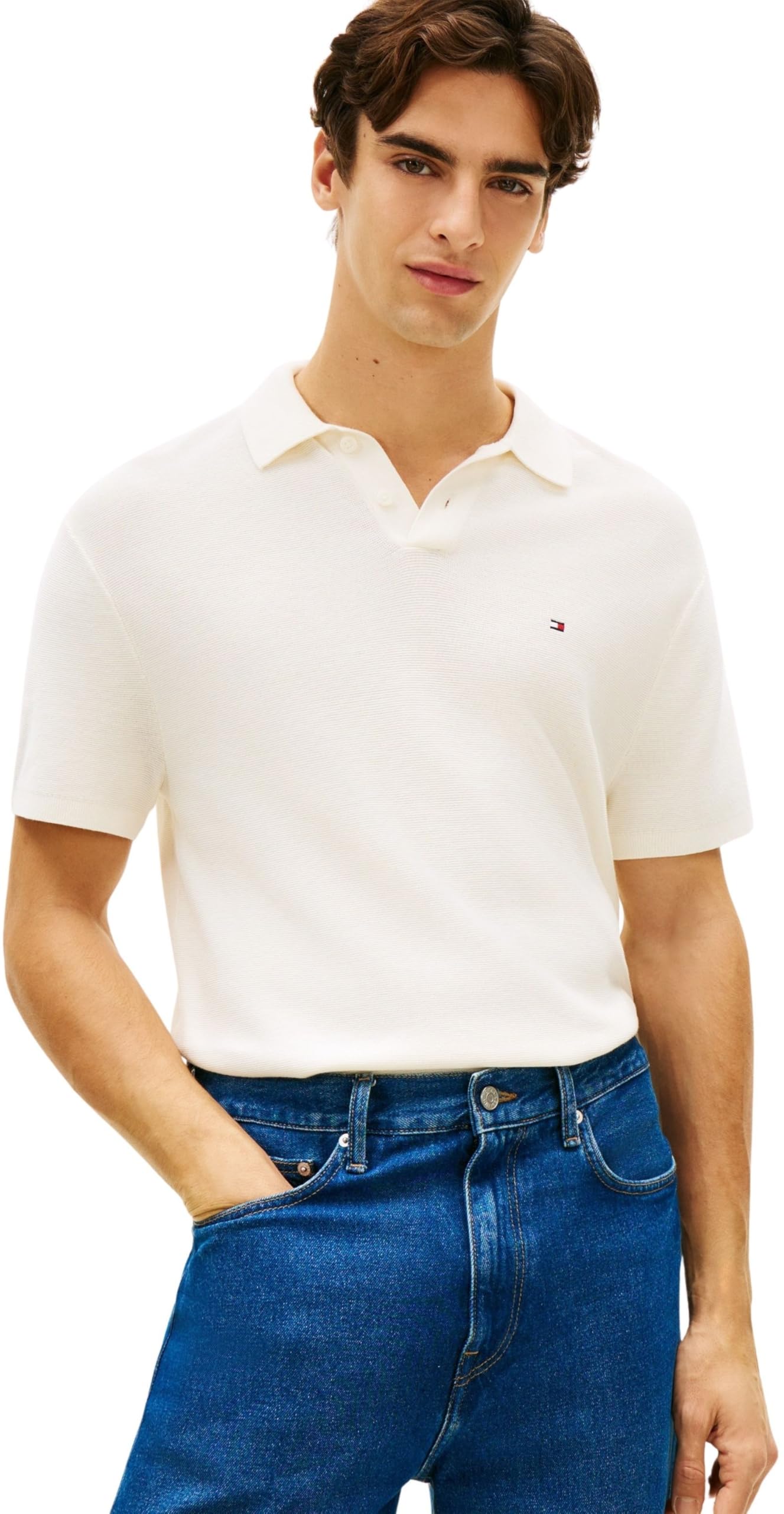 Tommy Hilfiger Cool Touch Structure SS Polo Mw0mw42795 Altri Maglioni Uomo (Pacco da 1)
