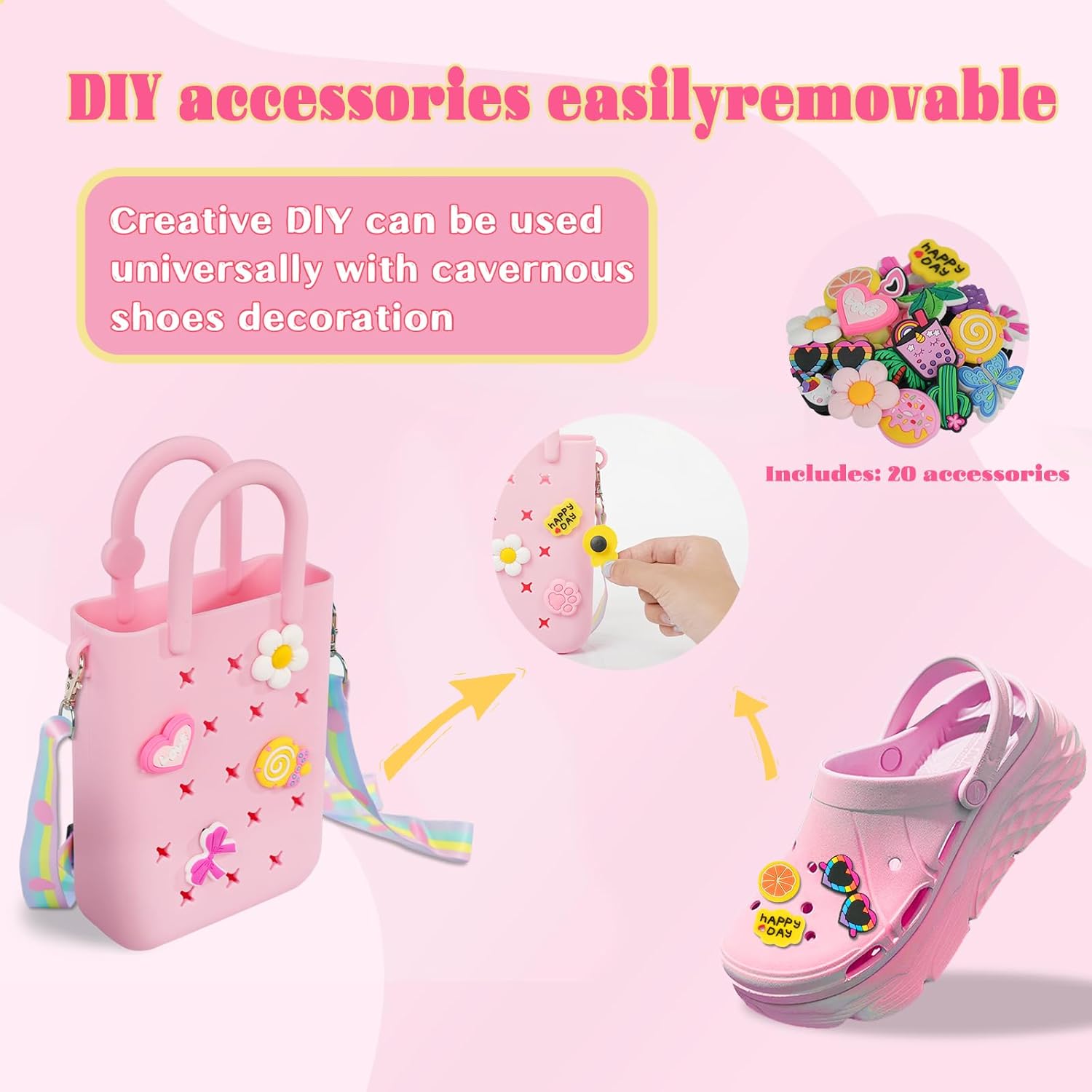 Silicone Hole Handbag Toddler Purse With Adjustable Shoulder Strap Can Be Diy Decoration, Girls Birthday Gift - Image 6