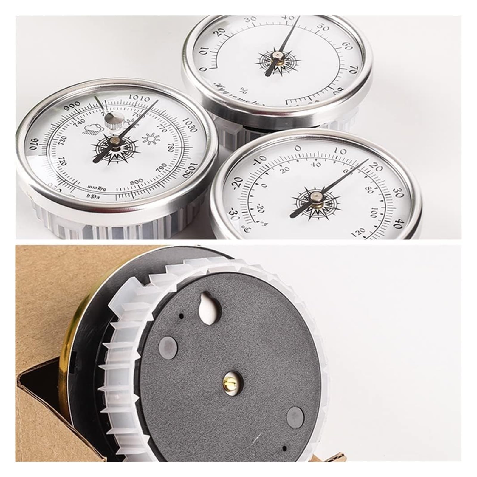 3 in 1 Präzisions-Barometer, Thermometer, Hygrometer, 2,8 Zoll Tragbare Wetterstationen Set (Color : B)