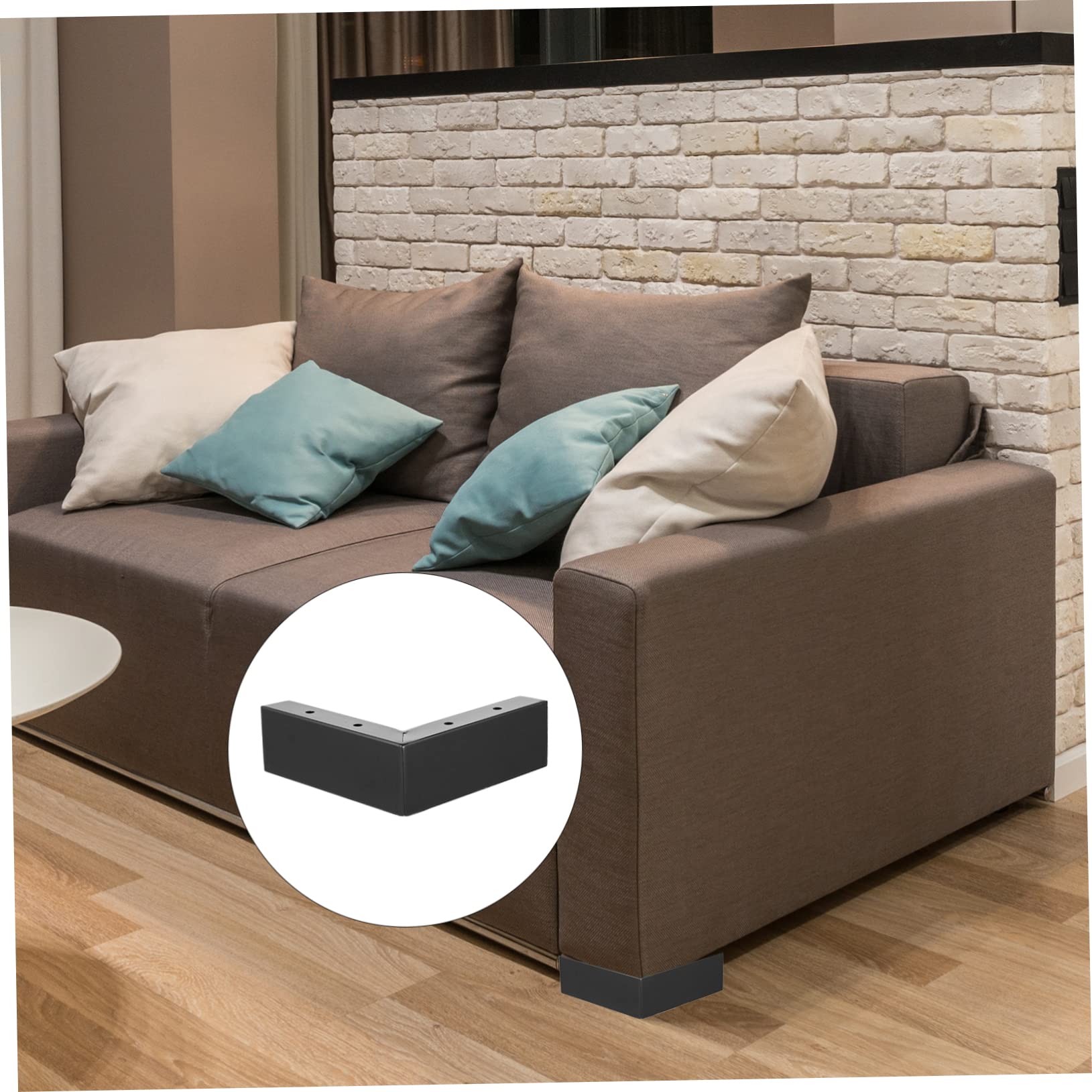 UKCOCO Piedini per Mobili in Ferro Nero, Rialzi per Letto Buona Stabilità e Facile Installazione, per Scrivania e Comodino su Pavimento in Legno Duro, Set 4 Pezzi