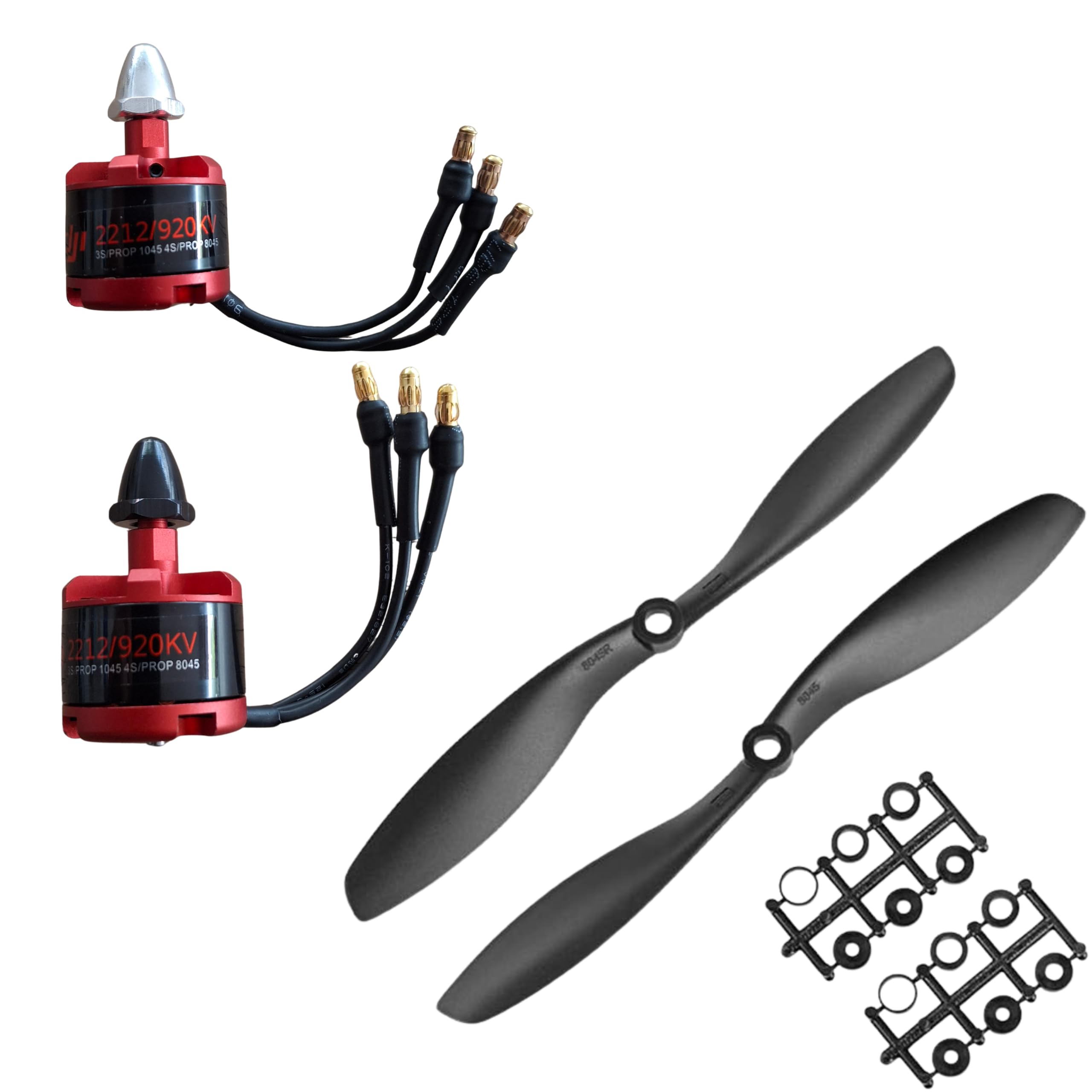 2212 920KV Brushless DC Motor, Black and Silver with 8045 8x4.5 Inch Nylon Propellers for Drone, RC Plane, and RC Hobbyist Projects CW+CCW-image-26