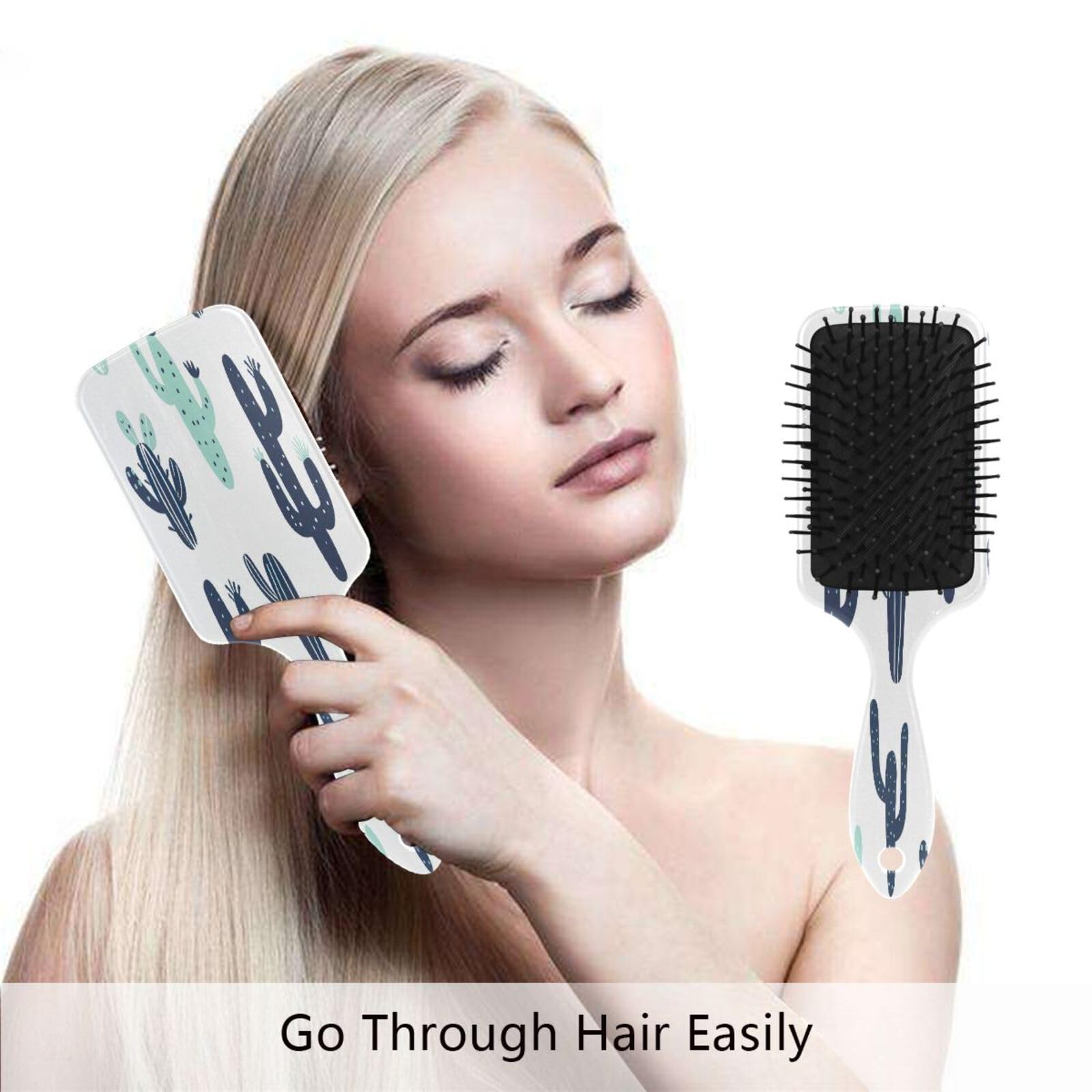 Amazon.com : Jihqo Detangling Hair Brush Watercolor Cactus Paddle Hairbrush  with Soft Bristles for Women Men Massaging Scalp : Beauty & Personal Care