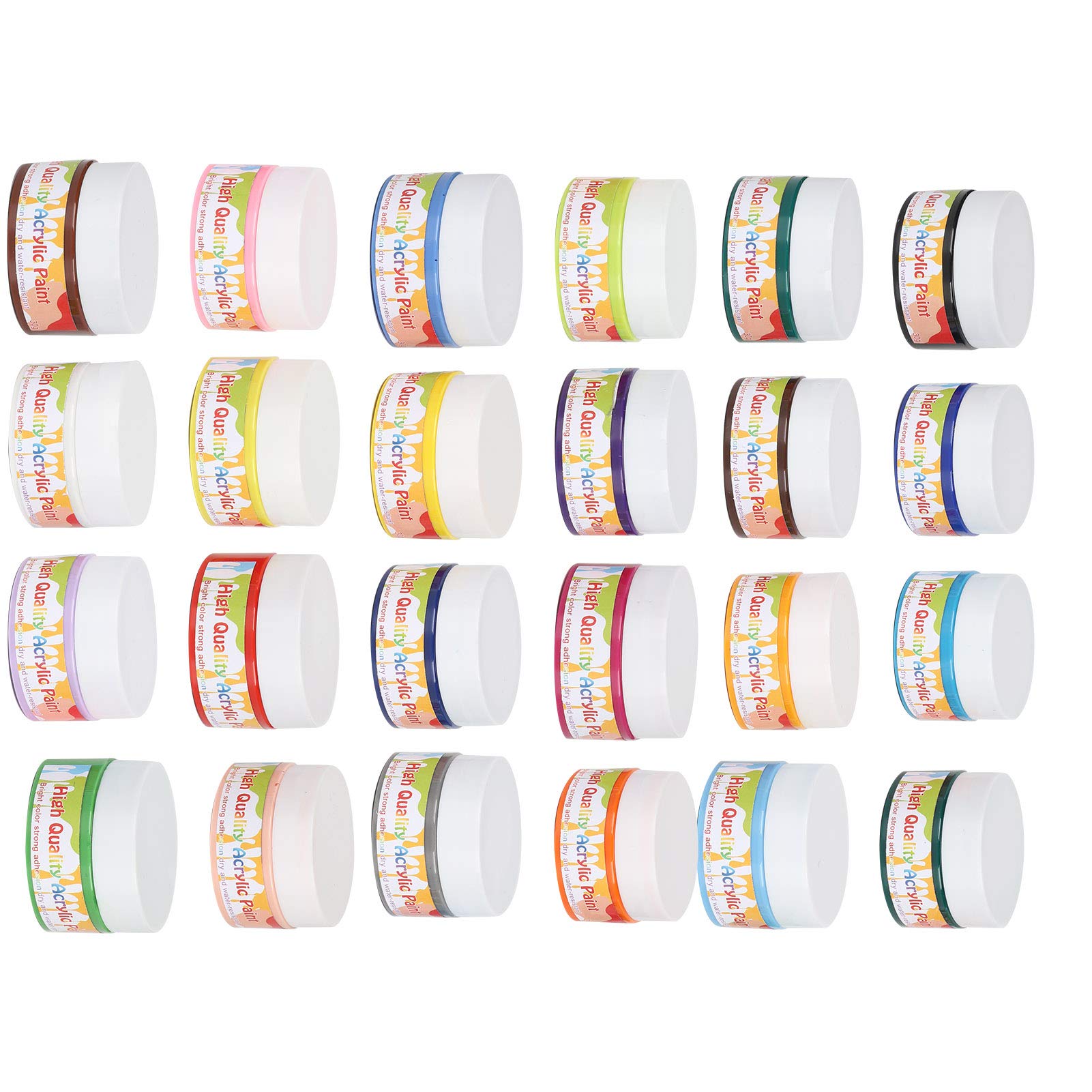 Professionelles Acrylfarben-Set mit 24 Farben, Künstler-Malpigment für DIY-Zeichnung, Wandfarbe mit leuchtenden Farben und cremiger Konsistenz, schnell trocknend für Stoff, Holz,