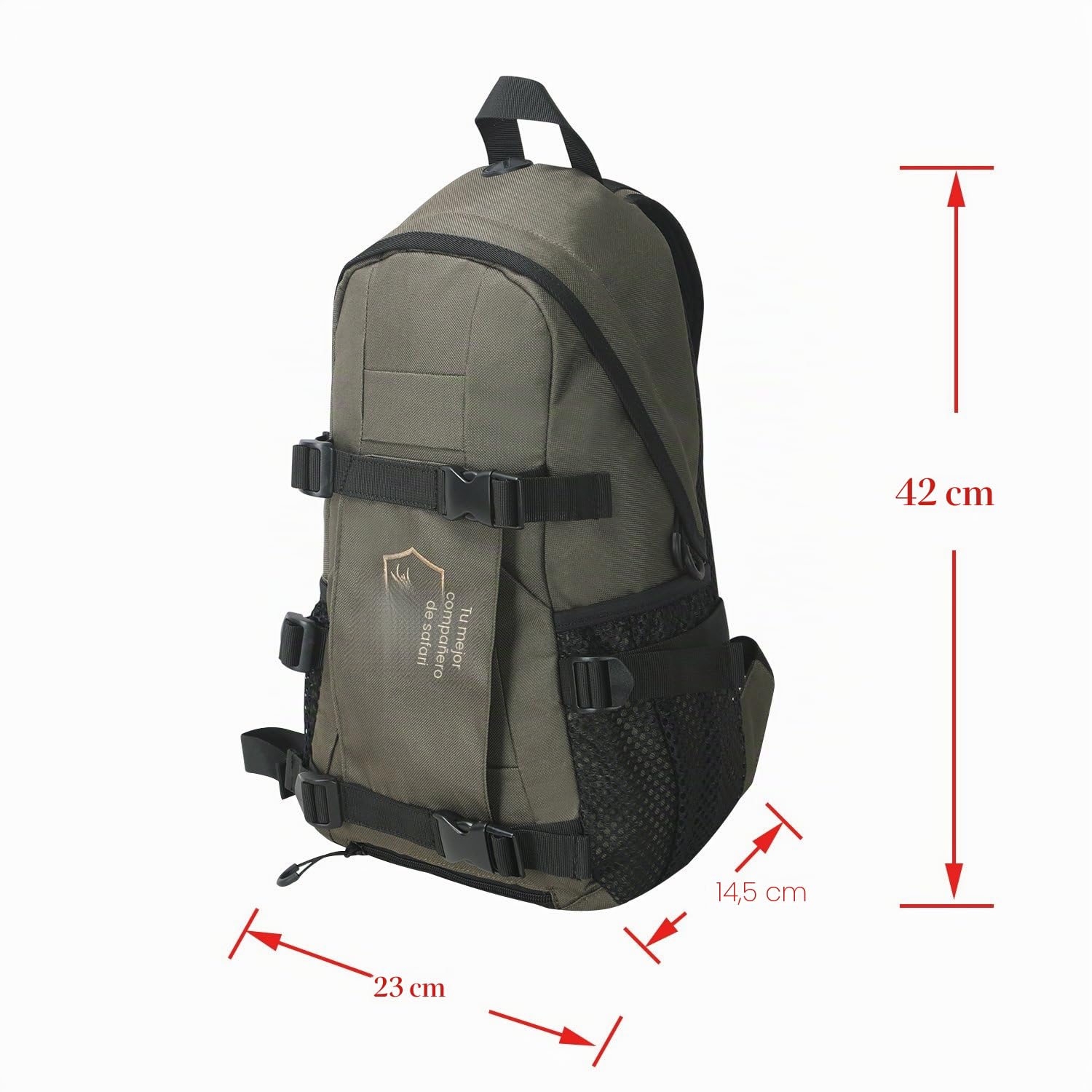 Mochila de caza Tourbon pequeña con soporte para rifle – Color verde, color verde, tamaño 24*14*42cm