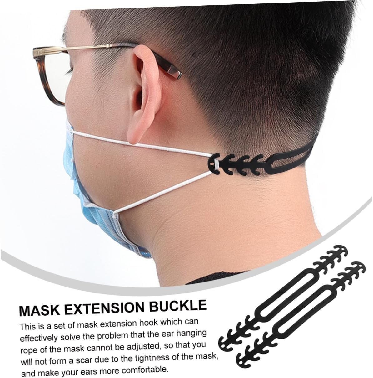 Beavorty 20pcs Extension Straps Ear Hooks Soft Anti-Tightening Mask Rope Buckles Adjustable Ear Saver for Adults