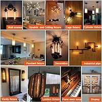 Vista 9 de LiteHistory Bombilla E12 regulable para candelabros de 60 W, paquete de 6 bombillas Edison E26 de 6 W = 60 W, 60 W, para candelabros, ventilador