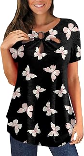 BaoDan Camisole Summer Shirts for Women Tshirts for Girls' Bungee Relaxed Fit Short Sleeved Supple Binding Summer Lounge Cow Print Vibes