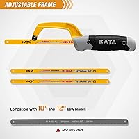 Vista 3 de KATA Mini sierra para metales para corte de metal, herramienta de sierra de mano compacta con marco de aluminio de 10 pulgadas y 2 hojas de sierra
