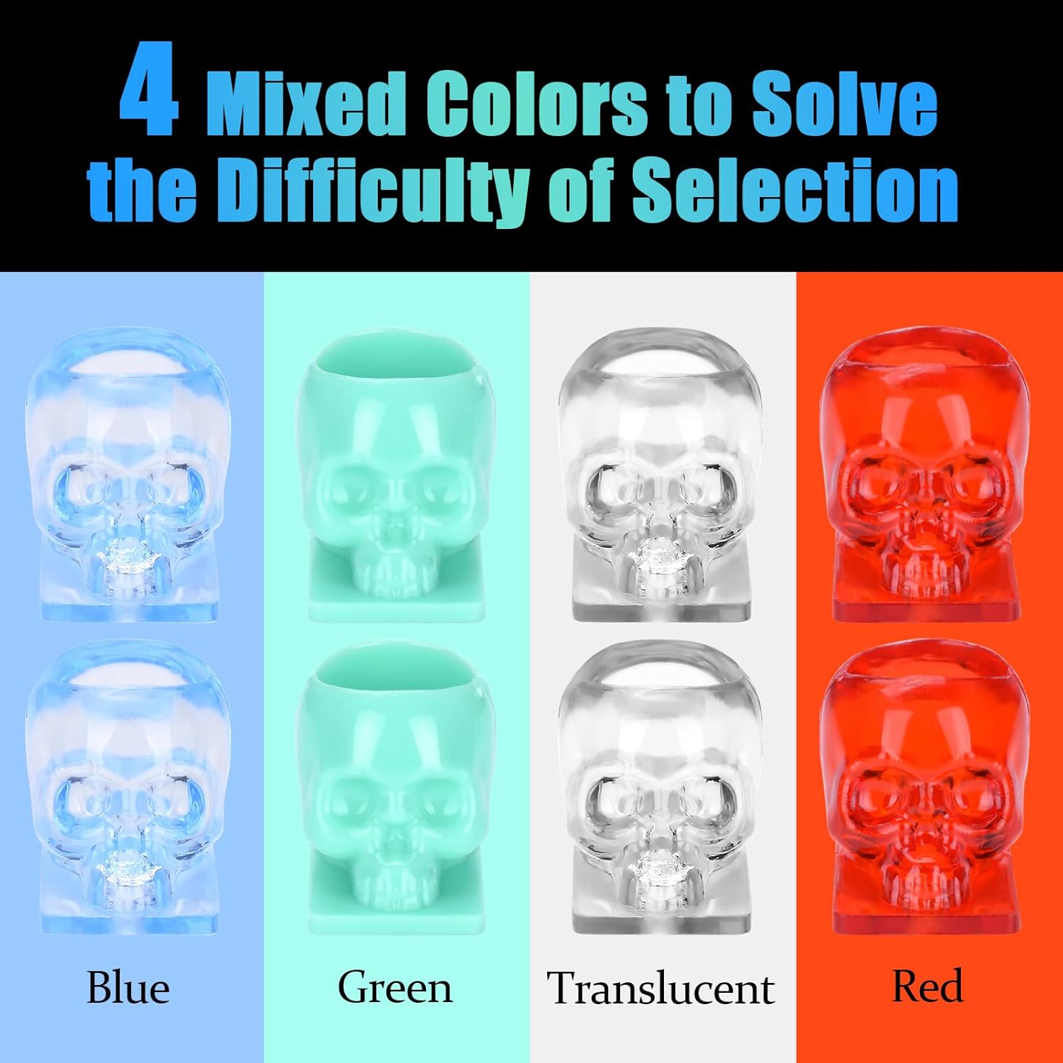 ATOMUS Tattoo Ink Cups Disposable Skull Tattoo Pigment Caps with Square Base Ink Caps for Tattooing Makeup Pigment Ink Tattoo Ink Holder Tattoo Supplies (100pcs) - Image 5