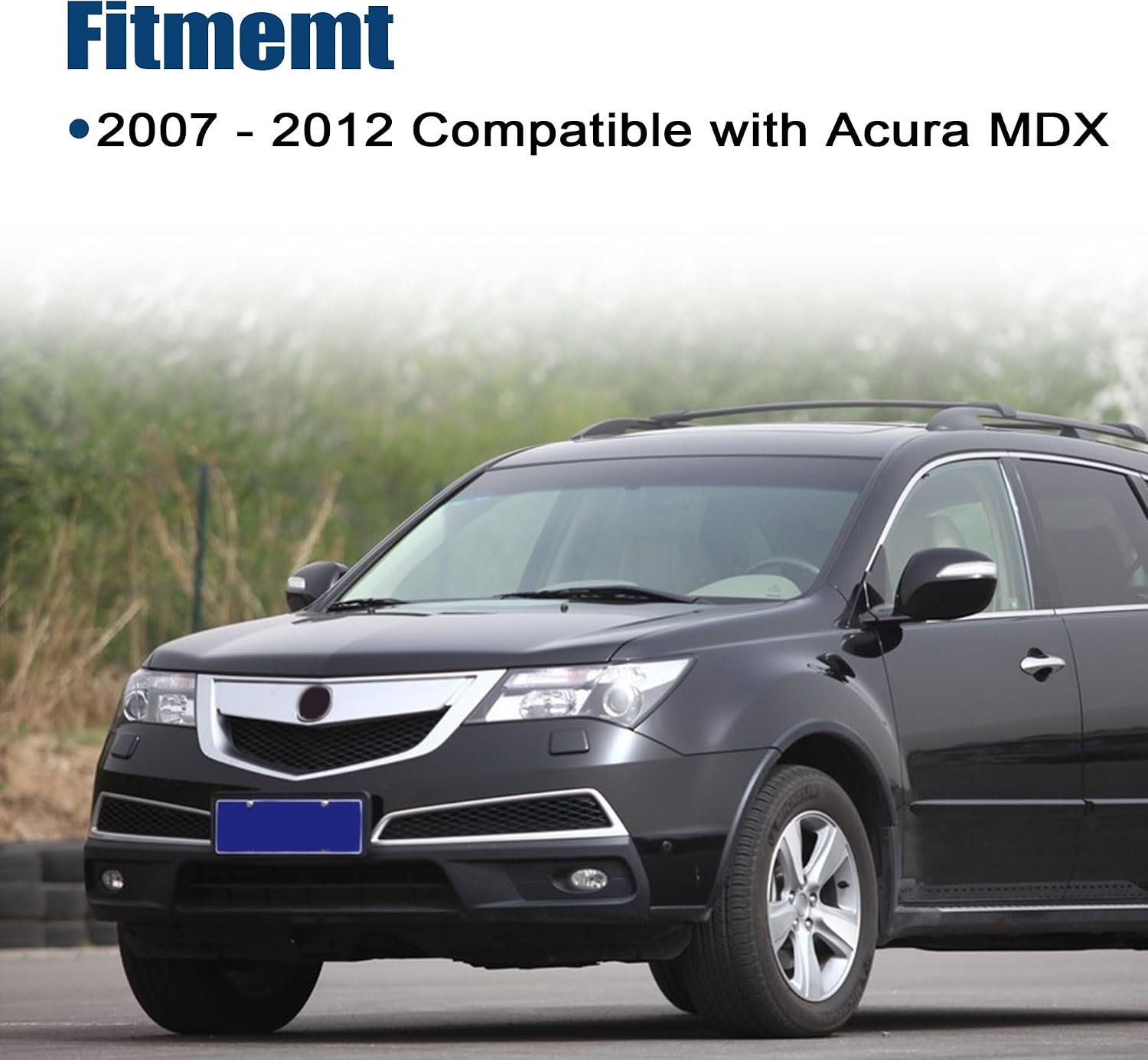 Driver and Passenger Side Bottom Microfiber Leather Seat Cover Black Compatible with Acura MDX 2007 2008 2009 2010 2011 2012