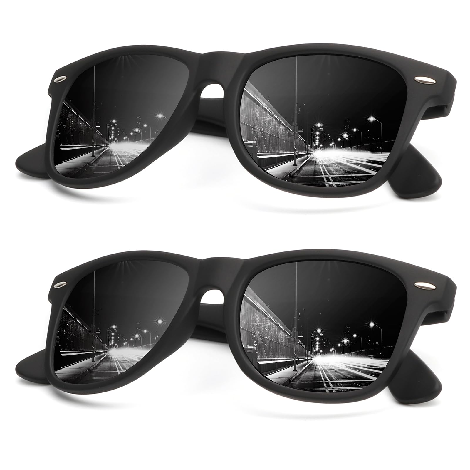 Sunglasses Men Polarized Sunglasses for Men Women Unisex Semi-Rimless Frame Retro Driving Sun Glasses UV Blocking