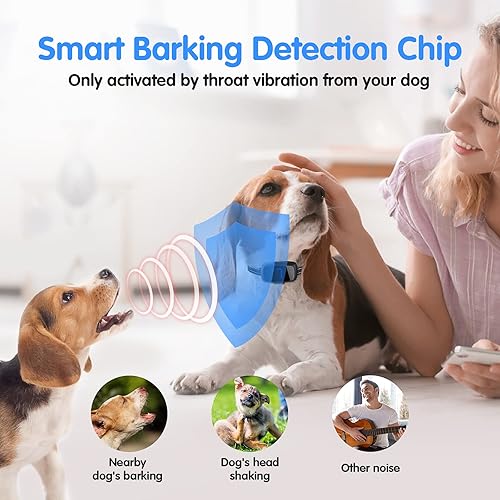 Miniatura 3 de Collar antiladridos de perro, collar antiladridos para perros grandes con modos de vibración y pitido, collares de ladridos humanos recargables para