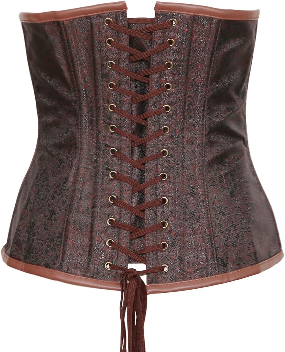 bslingerie® Gothic Steampunk Heavy Duty Waist Cincher Underbust Corset - Image 3