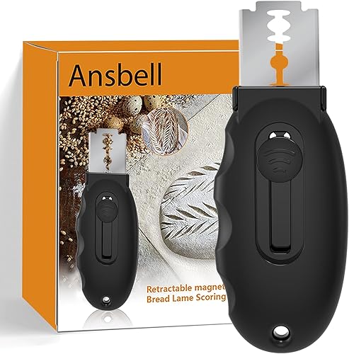 Ansbell Herramienta magnética de puntuación de masa coja de pan, herramienta de puntuación de masa madre extraíble para hacer pan de masa madre