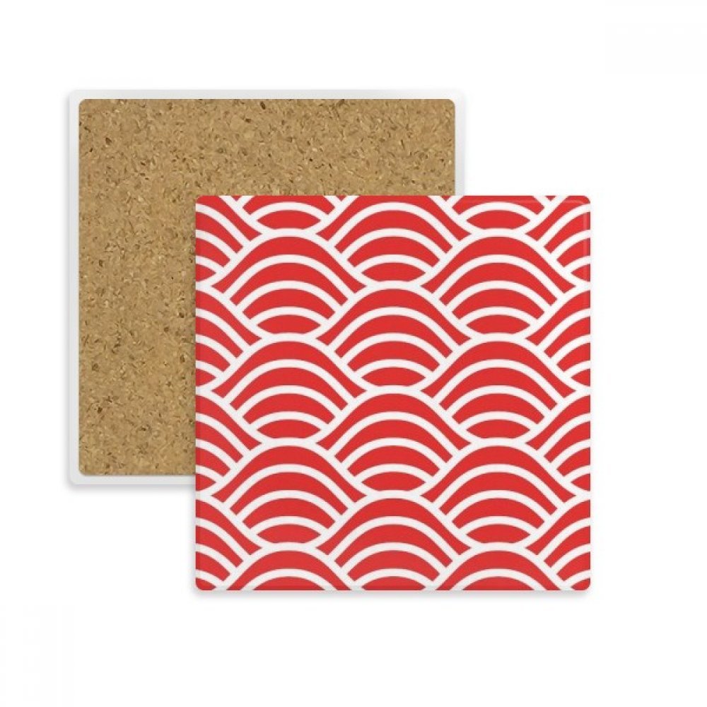Coaster pierre absorbante vagues japonaises pour dessous de verre et tasse de bureau
