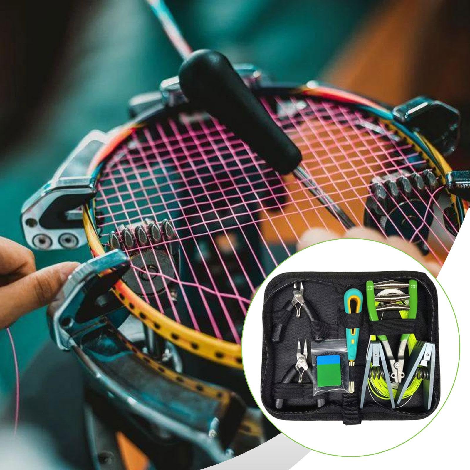 Kit D'outils pour Corder Une Raquette de Tennis - Outil Indispensable avec Sac de Rangement Robuste