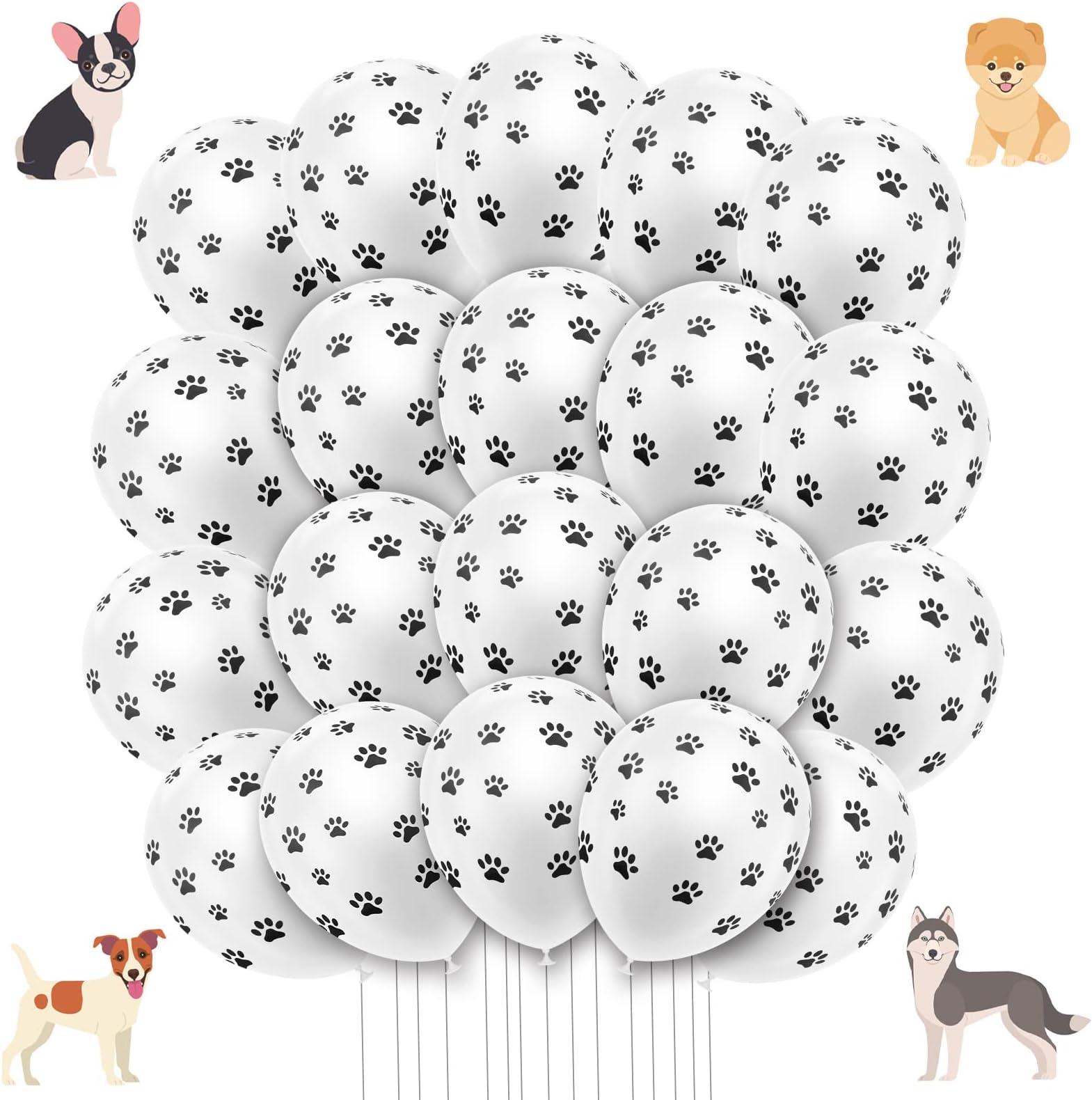 20 Pieces Dog Paw Balloons Funny Paw Print Balloons Pet Latex Balloons for Children's Birthday Western Cowboy Farm Party Decoration Supplies