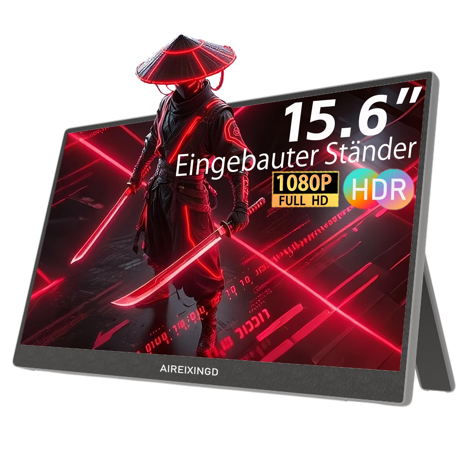 AIREIIXNGD Portable Monitor 15.6 Inch Portable Mobile 1920x1080 Full HD IPS