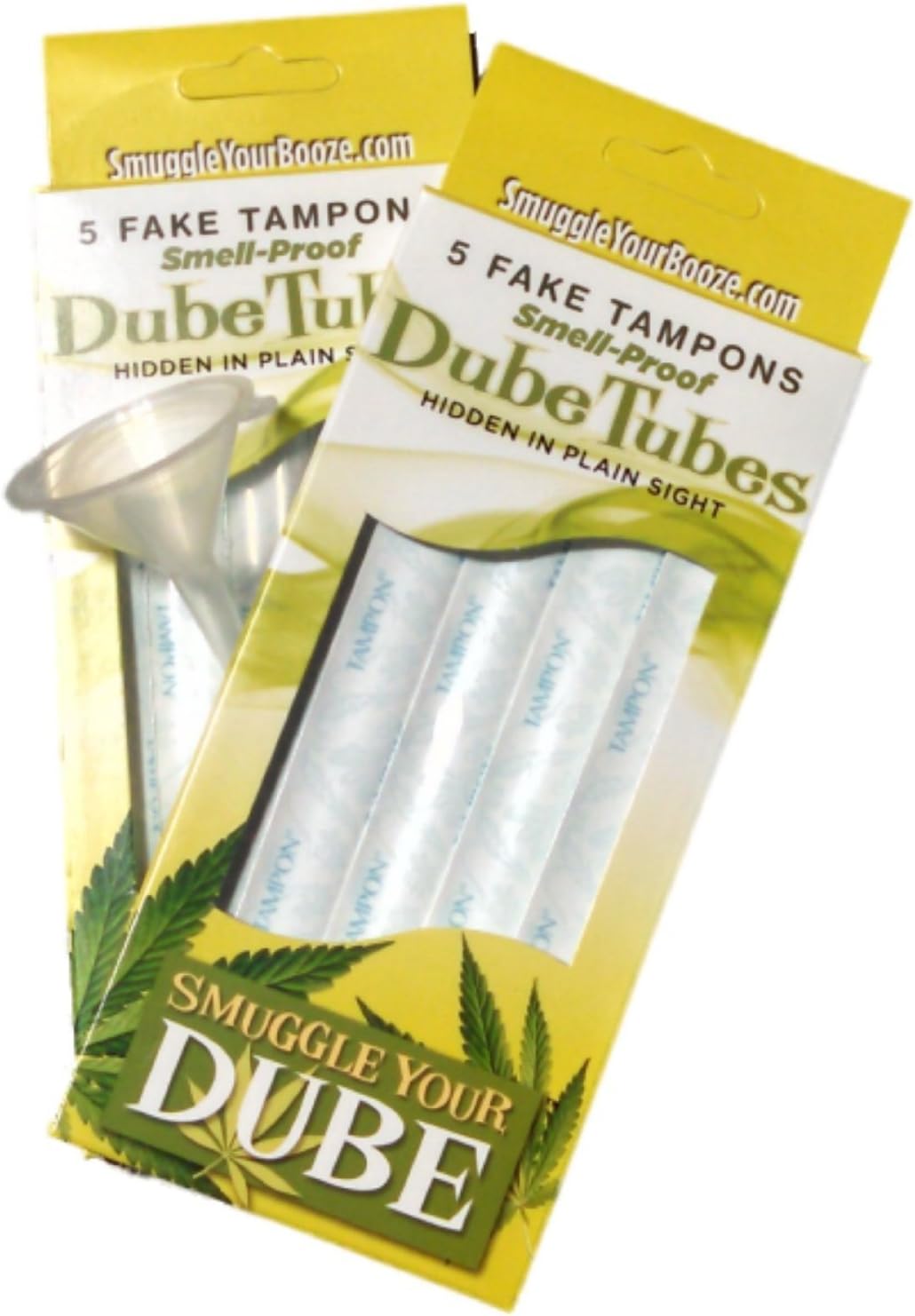 Smuggle Your Booze SYD-DT Smuggle Dube Tubes-Hide in Plain Sight, Smell Proof Fake Tampons with Wrappers. Holds Liquids Too. (2 Pack, Clear)