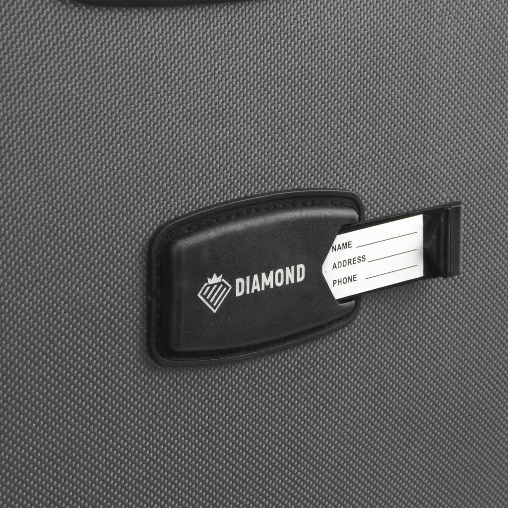 DIAMOND Weichschalen-Kabinenkoffer S 20" Grau Codura 1200D 360° Rollen Zahlenschloss Erweiterbar 40-50 L Leicht Robust