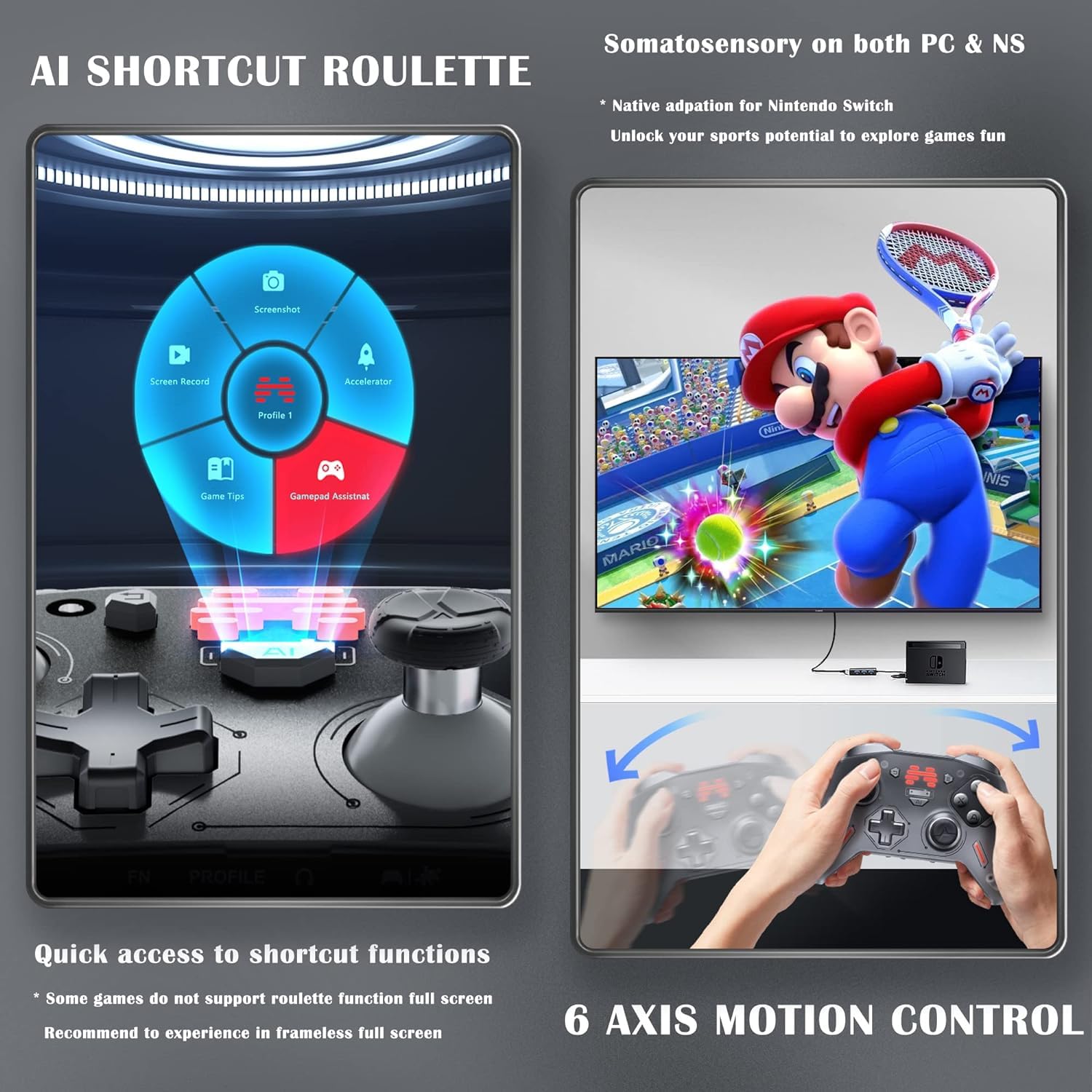BEITONG Zeus 2 Elite Wireless Controller AI Shortcut Roulette and 6 Axis Motion Control