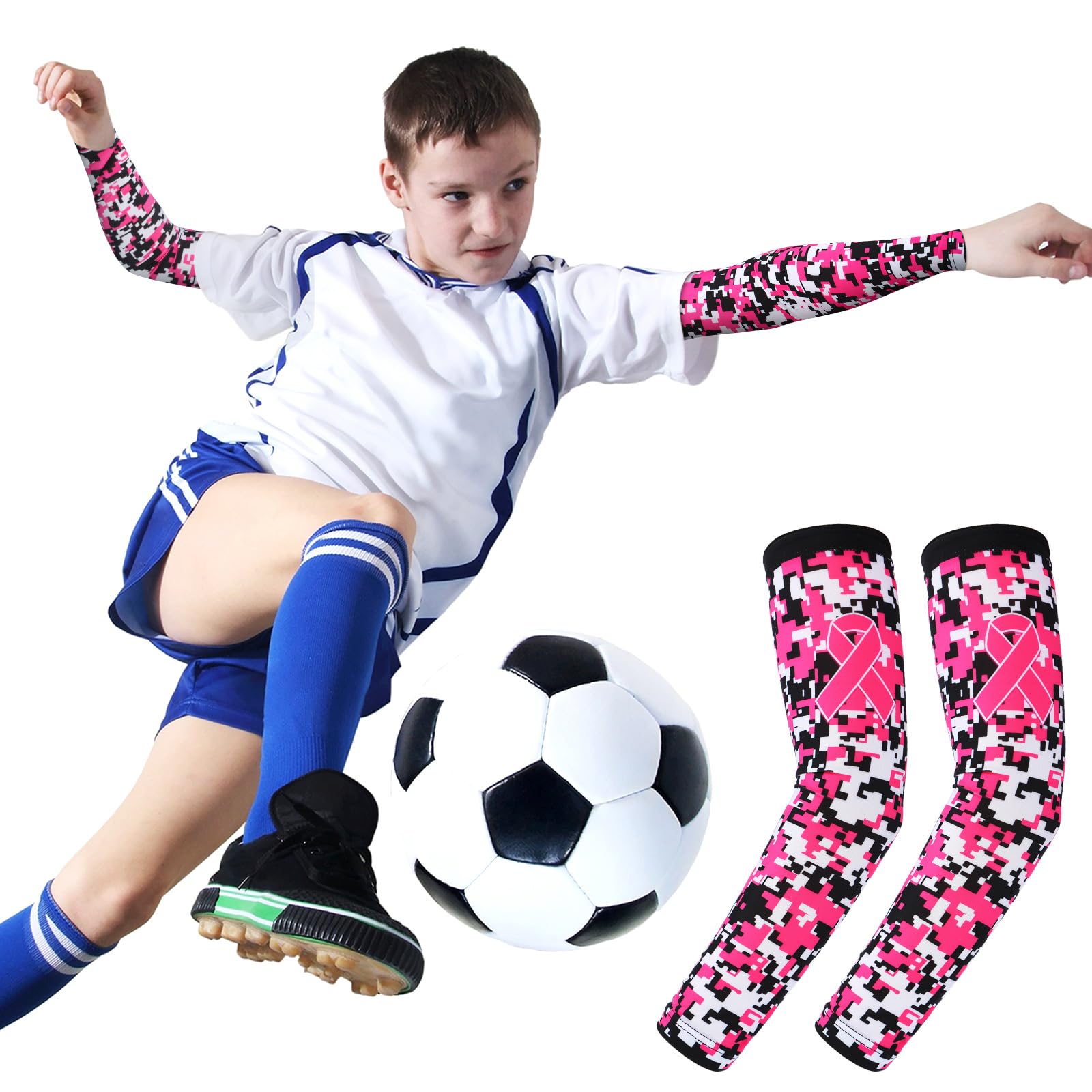 Liitrsh Scaldamuscoli per il cancro al seno, per calcio, baseball, basket, sport, rosa, 36 paia