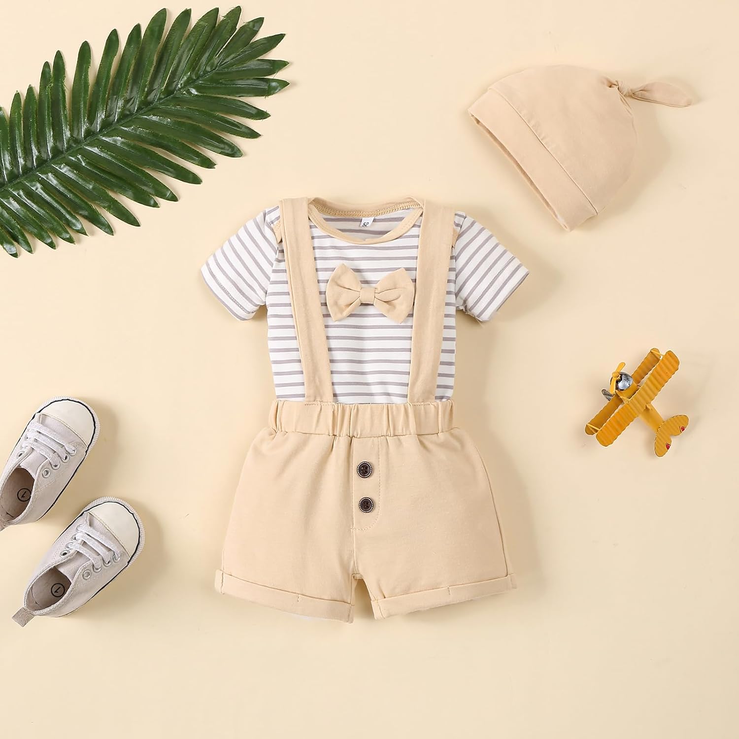 VINUOKER Baby Boy Outfits Baby Boy Summer Clothes Infant Boy Suspender Outfit Sets - Image 2