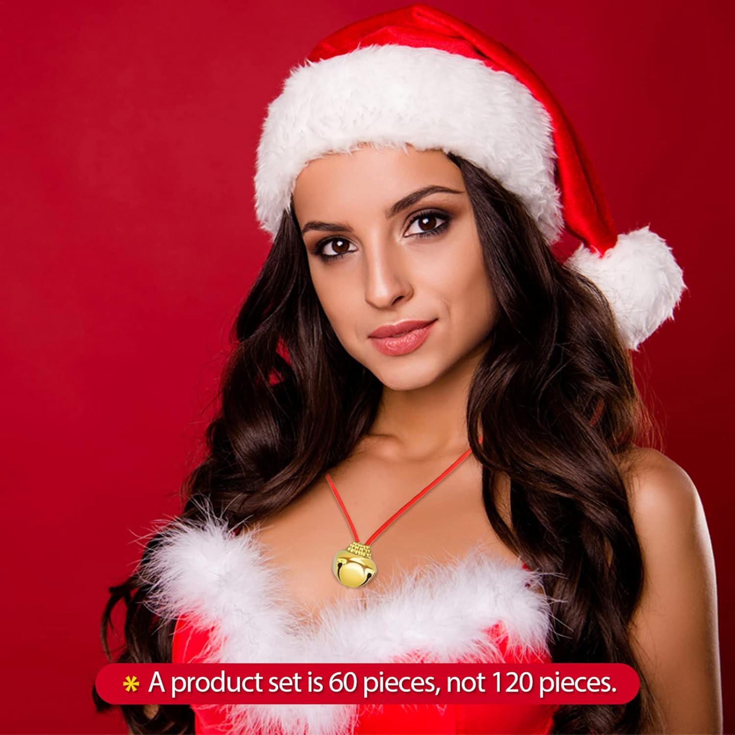 Gejoy 60 Pieces Christmas Bell Necklaces xmas Bell Decorations for Holiday Supplies - Image 4