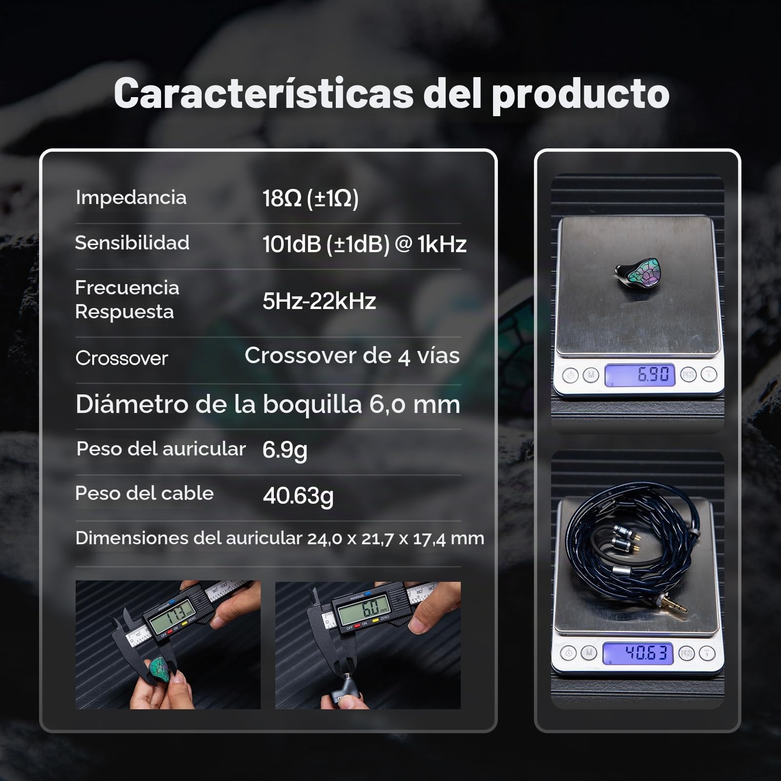Linsoul THIEAUDIO HYPE 4 MKII 2DD + 4BA In Ear Monitor Híbrido,Auriculares IEM HiFi con Cable,Afinación Neutral y Atractiva,Audífonos Gaming de Aluminio CNC con Cable Modular de 3,5/4,4mm para Músicos