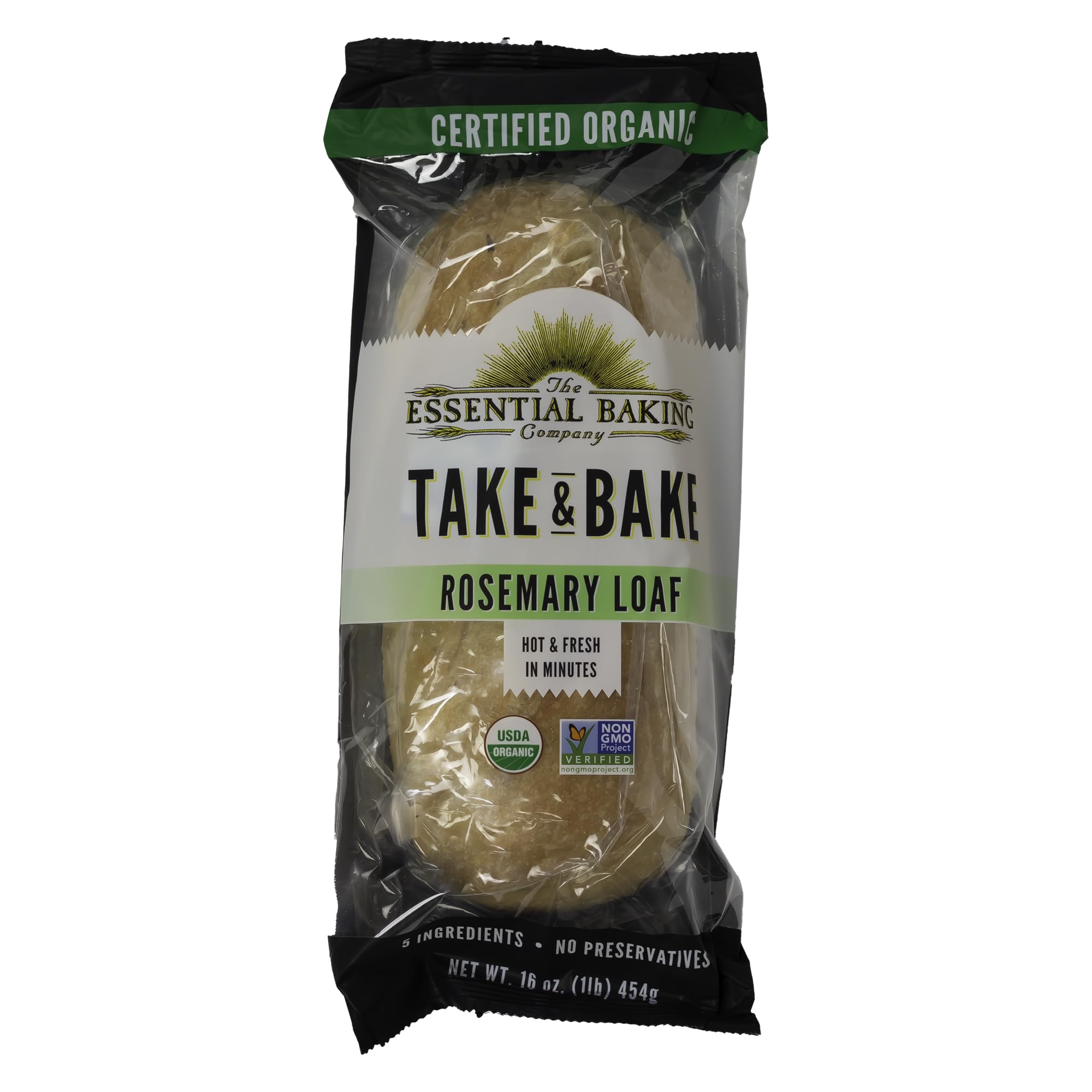 Essential Baking Company Organic Take & Bake Rosemary Bread, No Preservatives, Only 5 Ingredients, Freshness Seal