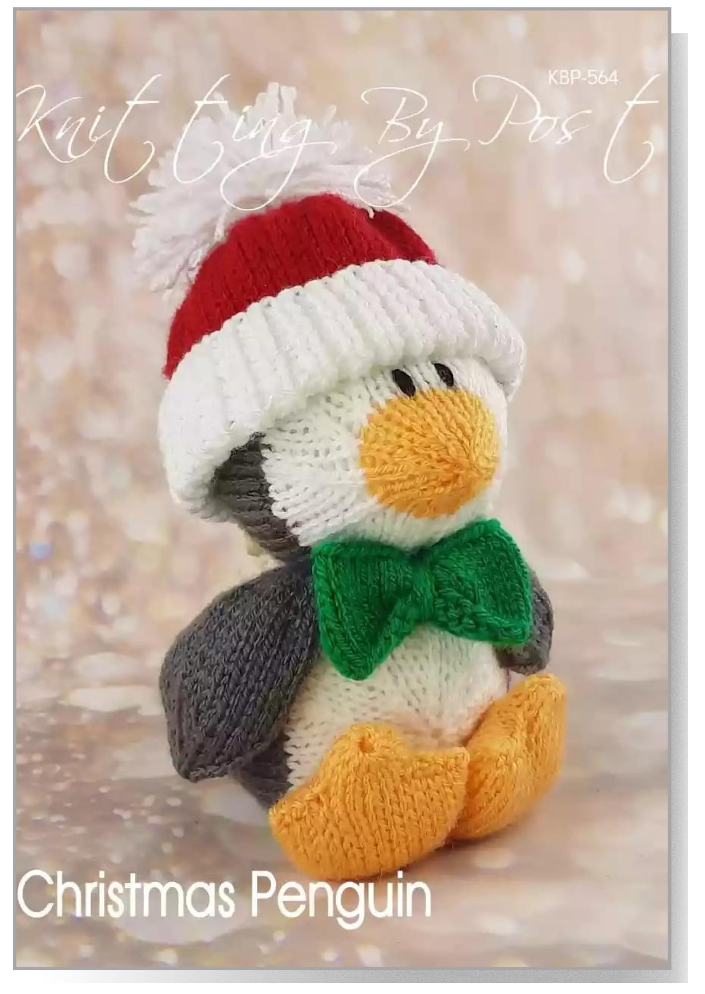 Knitting by PostKnitting Pattern Leaflet for a Christmas Penguin from Animal Soft Toy Christmas A5 Leaflet