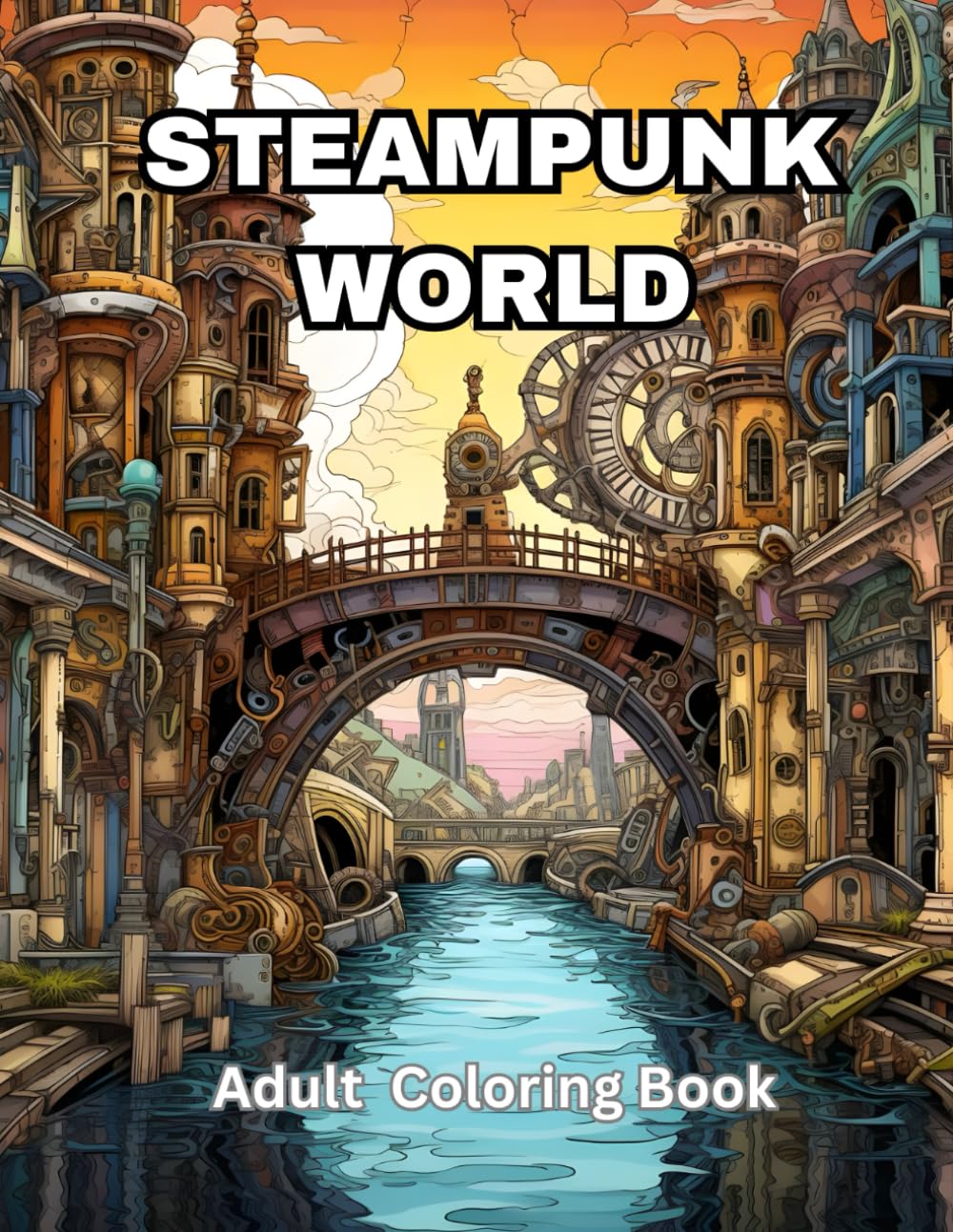 STEAMPUNK WORLD: An adult coloring book for stress relief, relaxation and mindfulness.