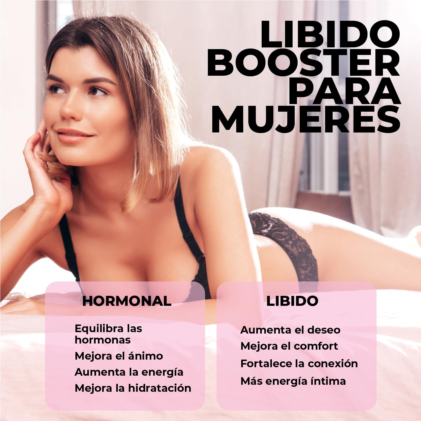 Suplemento Libido Mujer - Fórmula con Maca, Tribulus, L-Arginina y Ginkgo, Apoyo al Deseo Femenino, Energía y Confianza. Ayuda al Balance Hormonal - 60 Cápsulas