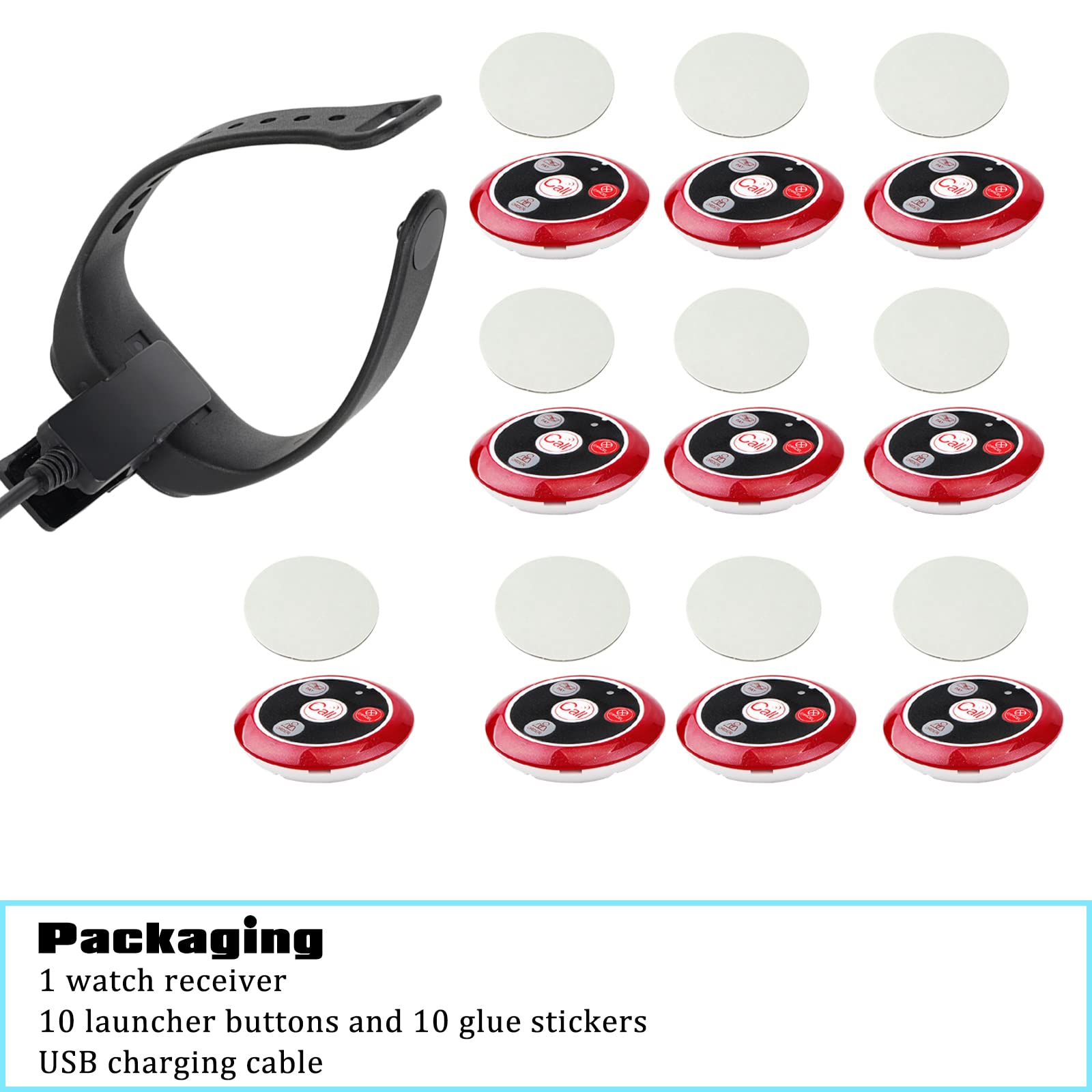 Retekess TD112 Pager System, Restaurant Rufanlage mit Vibration, IPX7 Wasserdichtigkeit, Reichweite 50m, für Restaurant Bar