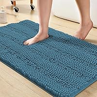 Vista 31 de Turquoize Alfombras de Baño Chenille Peludas Alfombra de Baño Antideslizante Gruesas Alfombras de Baño Peludas para Baño Chenille Juego de Alfombra